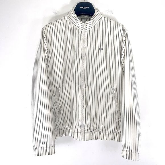 Lacoste Other - LACOSTE Pinstripe Windbreaker Tennis Jacket Bomber